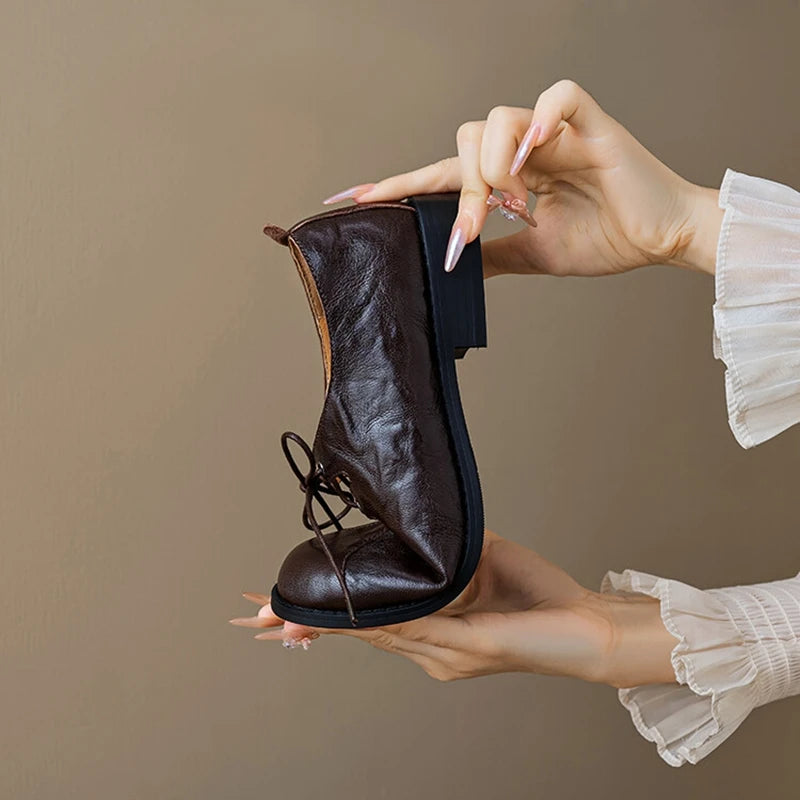 Round Toe Low Heel Shoes