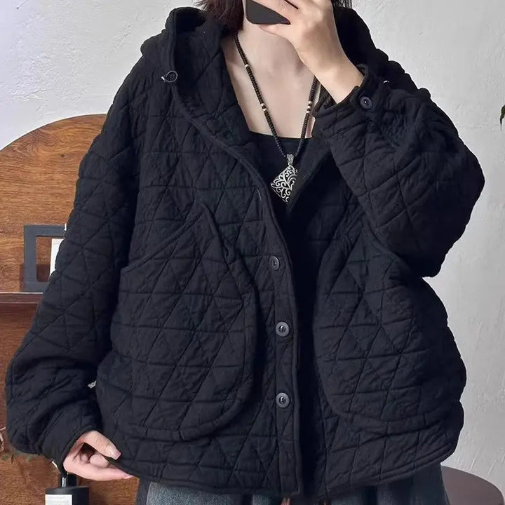 Loose Hooded Quilted Jacket