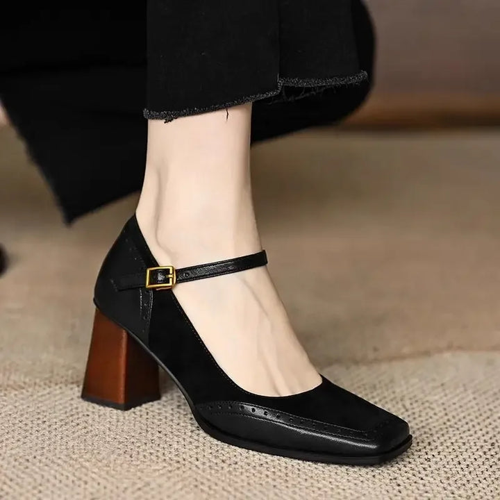 Chunky Square Heel Shoes