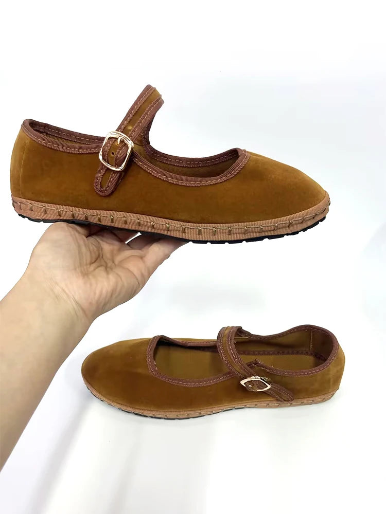 Velvet Style Mary Jane Shoes