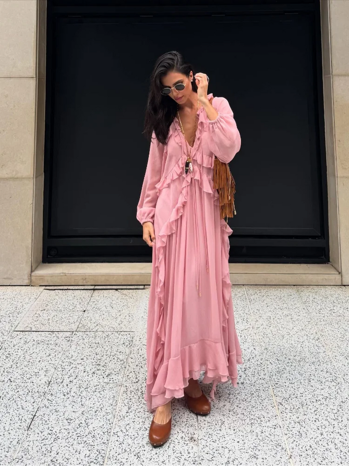 V-neck Loose Dress