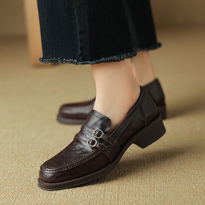 Round Toe Chunky Heel Shoes