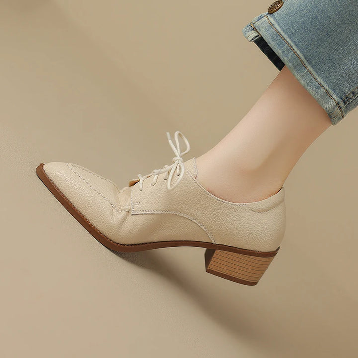 Chunky Heel Pointed Toe Shoes