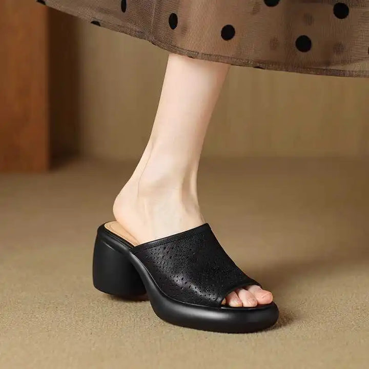 High Heel Platform Slides