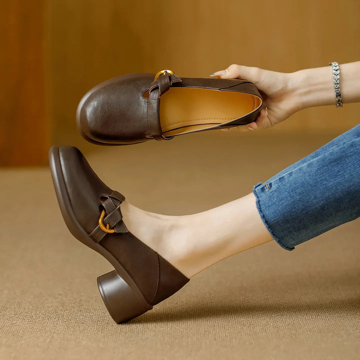 Round Toe Retro British Women's Single Shoes