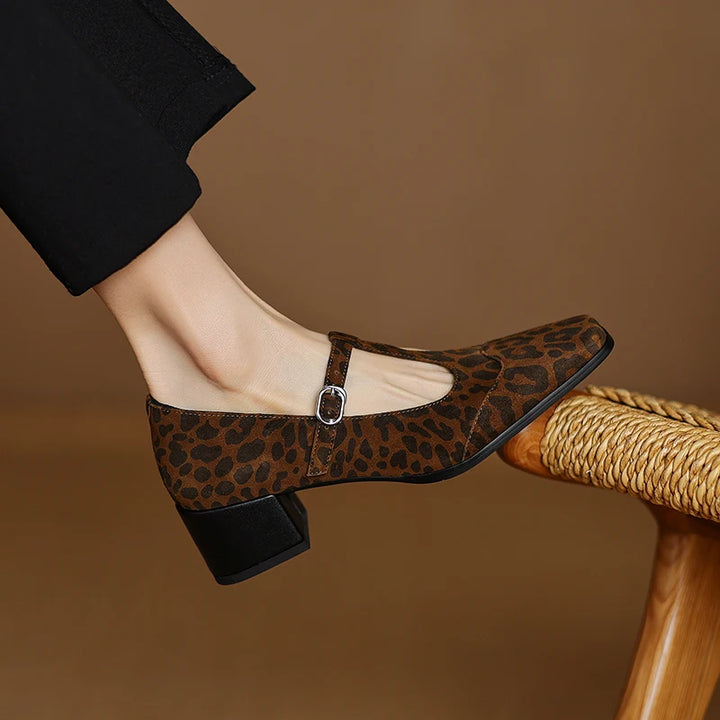 Pointed Toe Leather Mary Janes