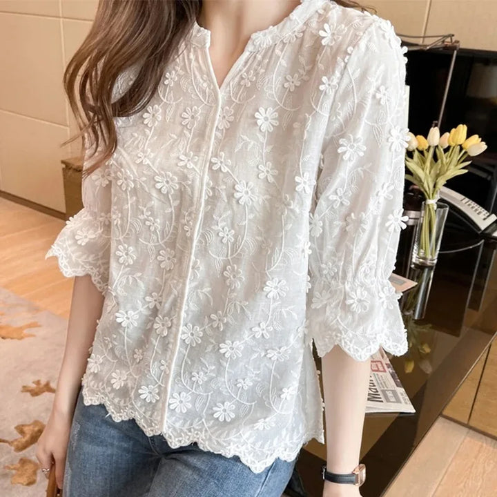 Embroided Floral Blouse