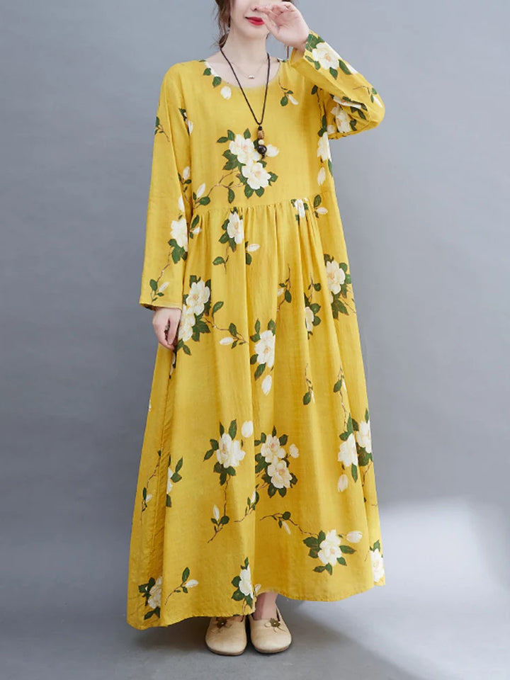 O-neck Vintage Dress
