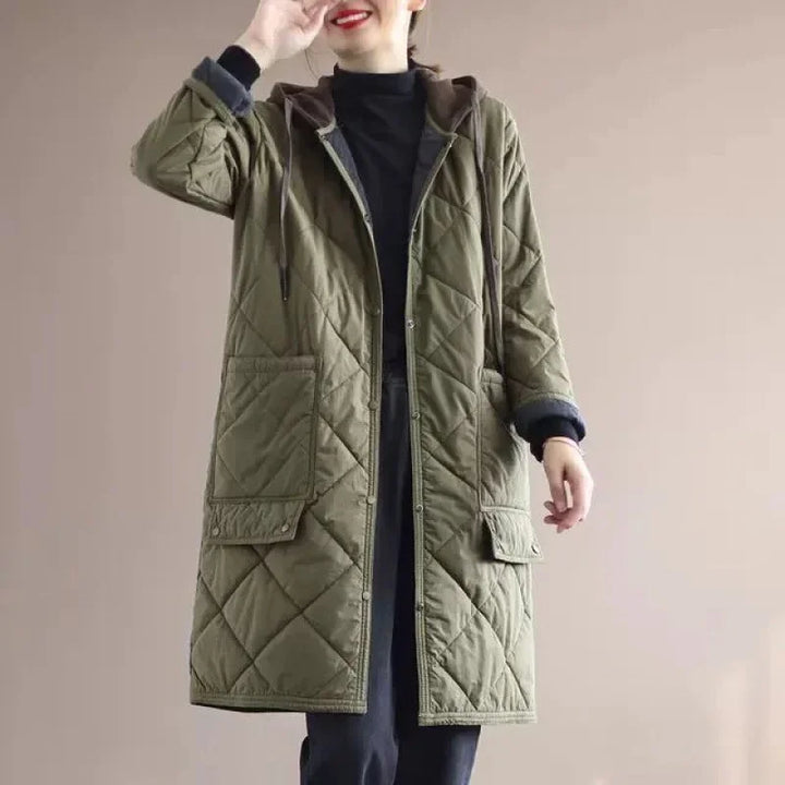 Diamond Patterned Splicing Cotton Jacket