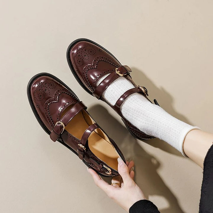 Round Toe Chunky Heel Shoes
