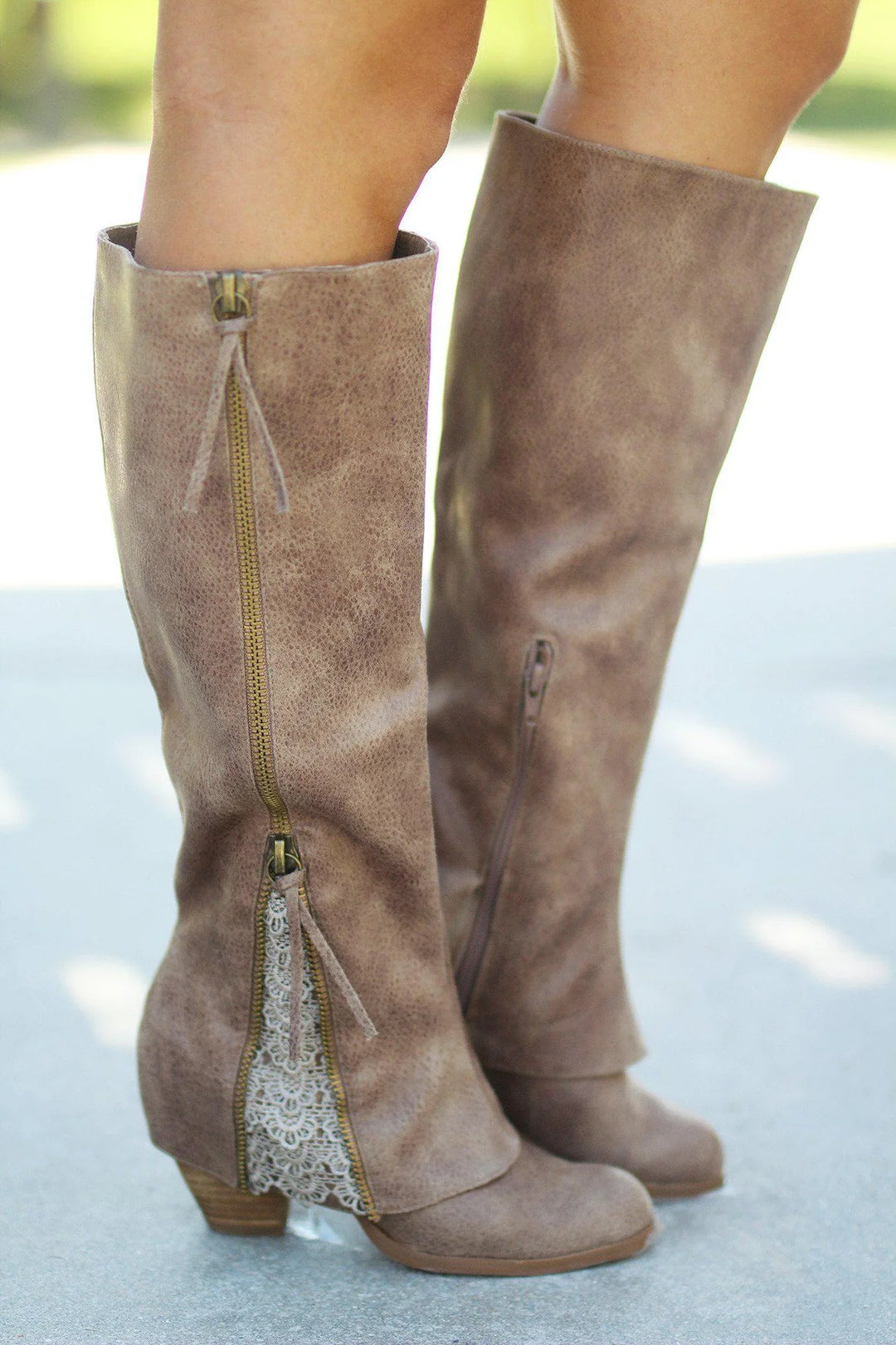 Zipped Rider Boots