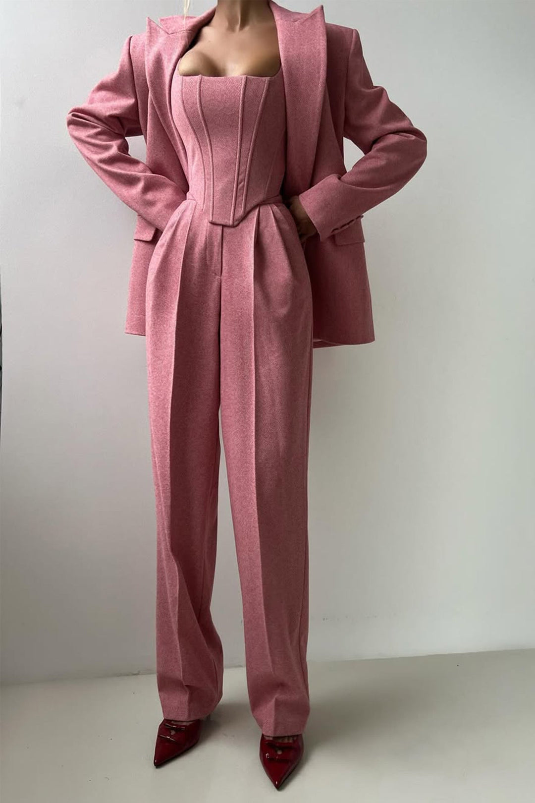 Set with double-breasted blazer