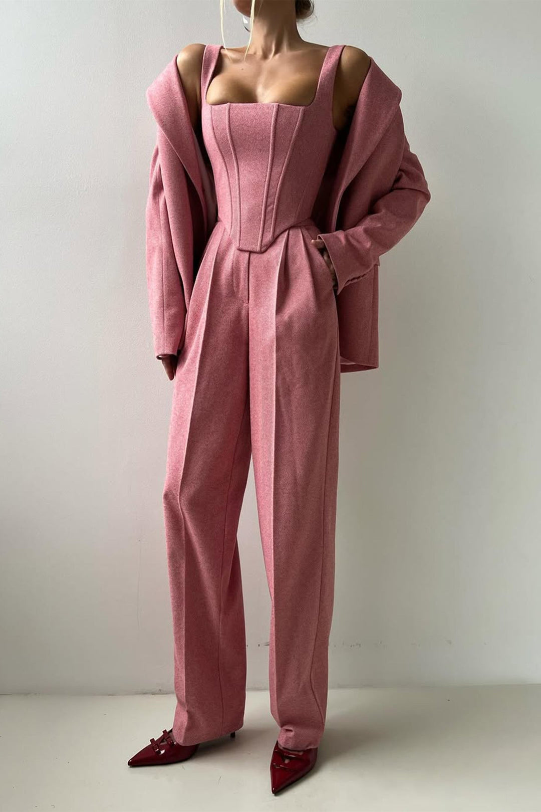 Set with double-breasted blazer