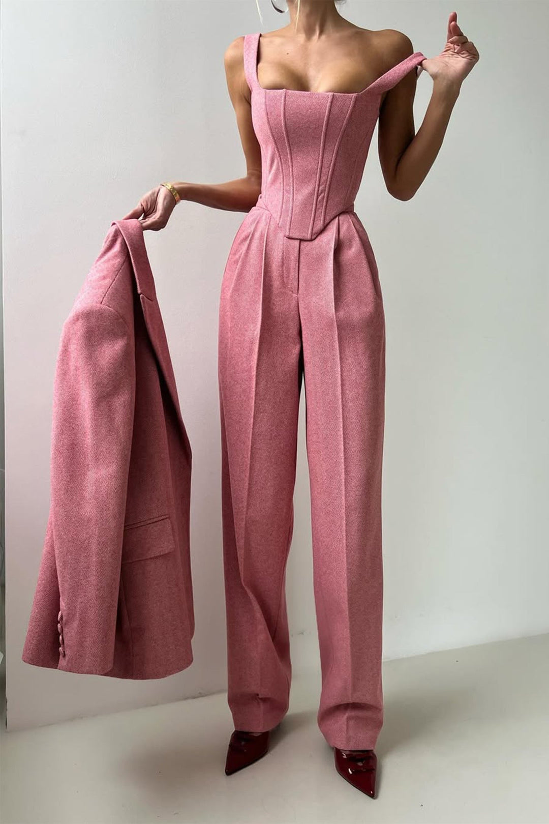Set with double-breasted blazer