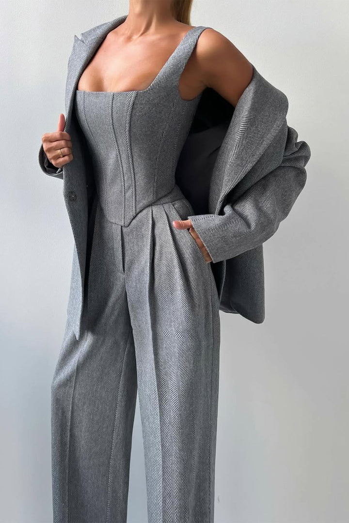 Set with double-breasted blazer