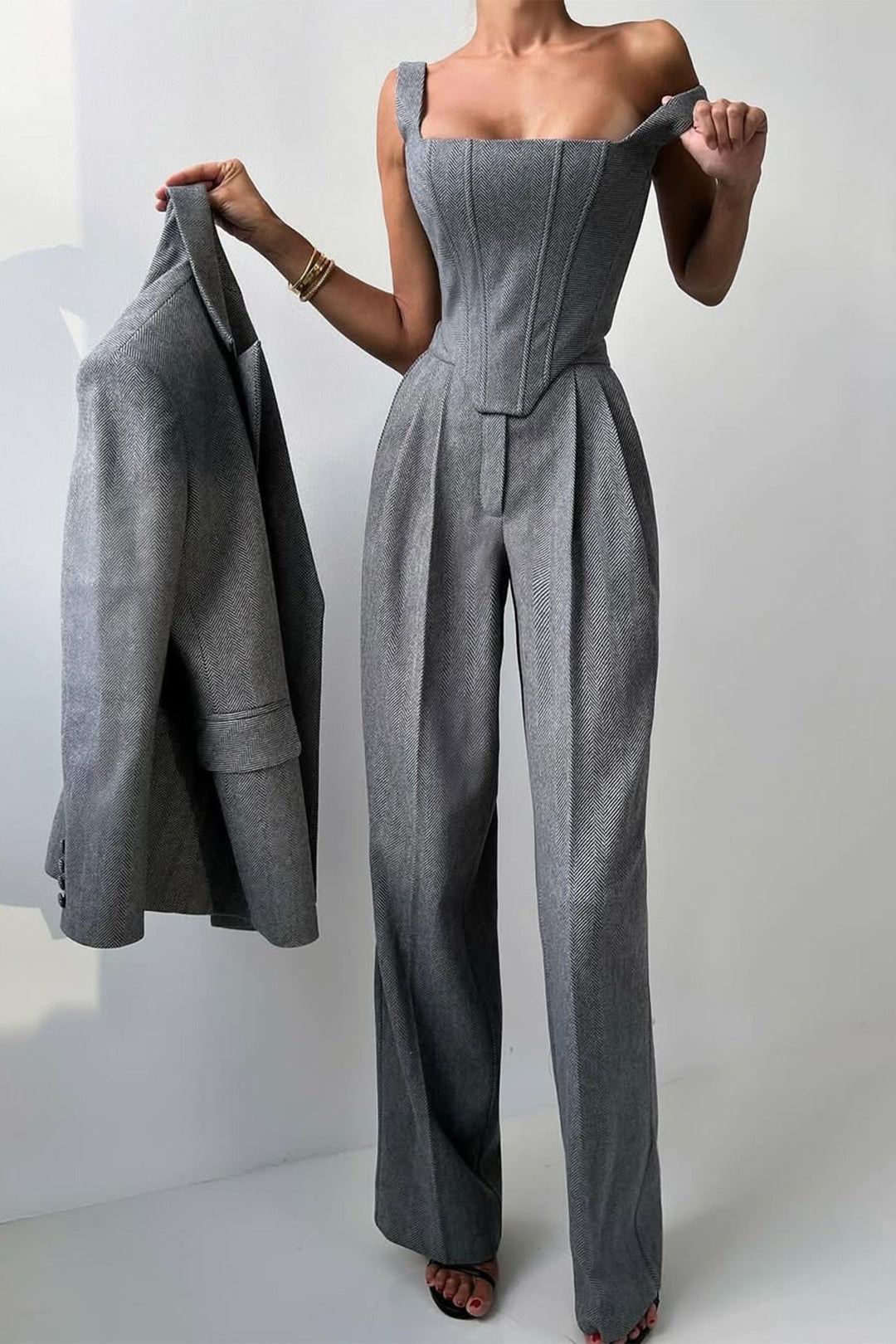 Set with double-breasted blazer