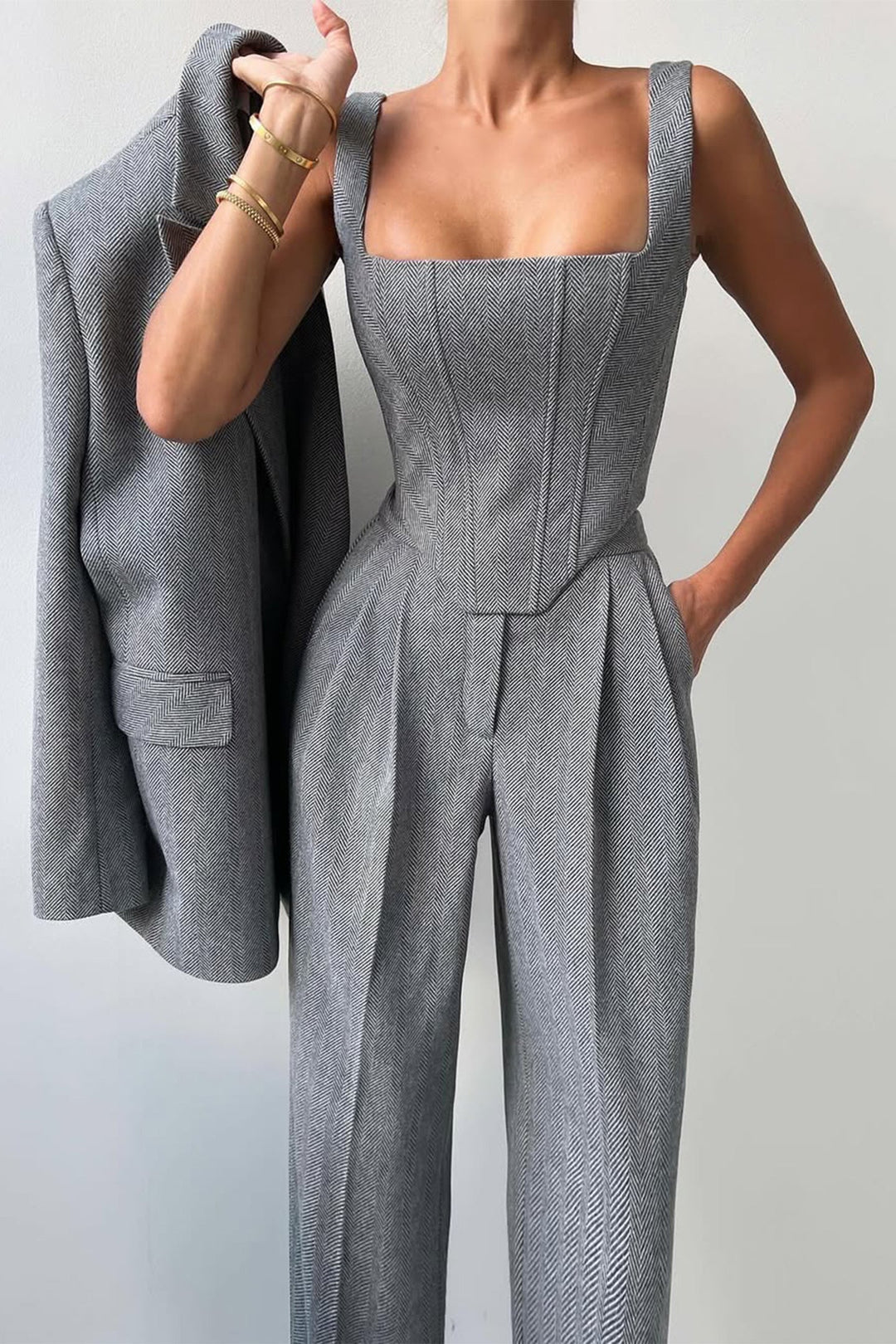 Set with double-breasted blazer