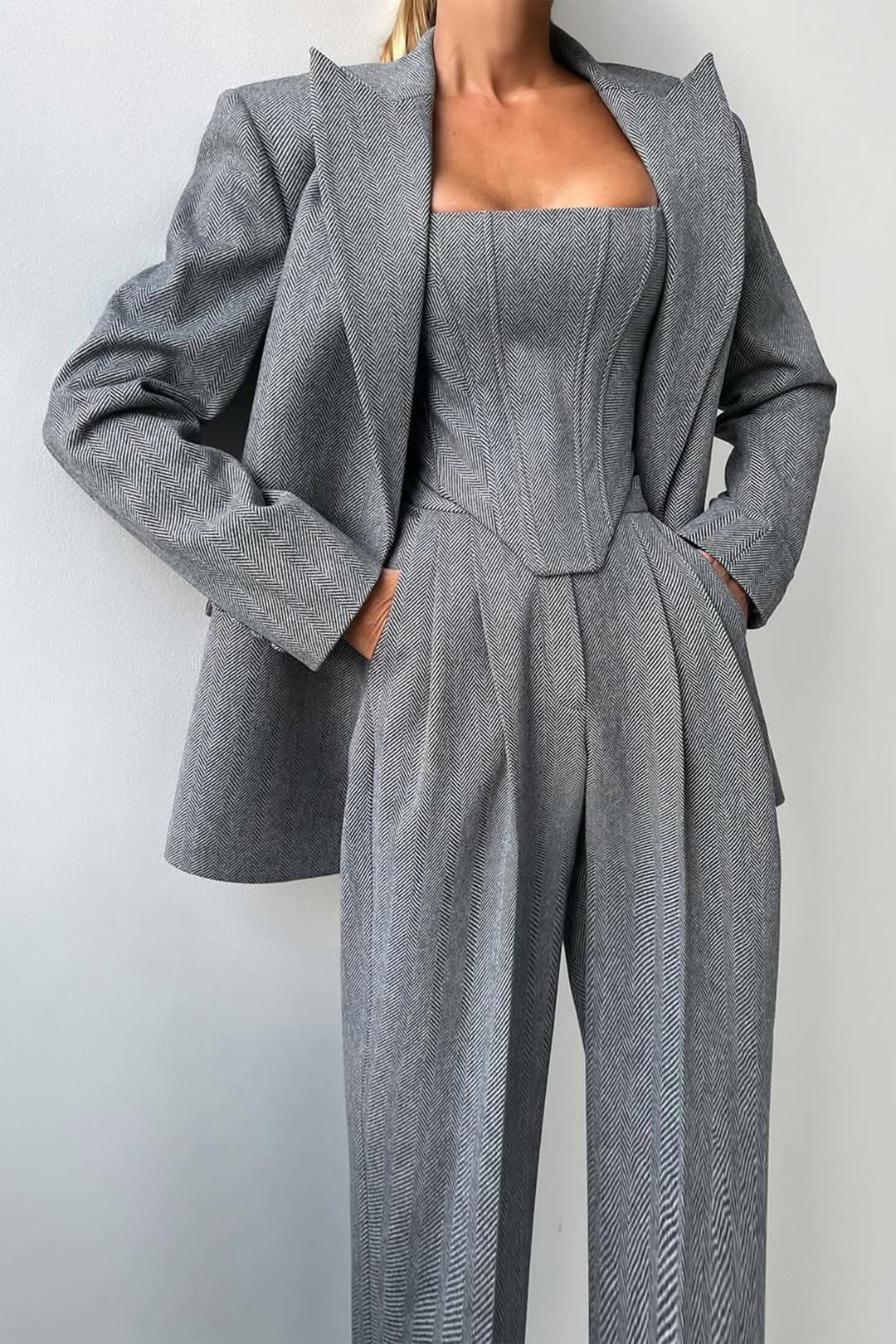Set with double-breasted blazer