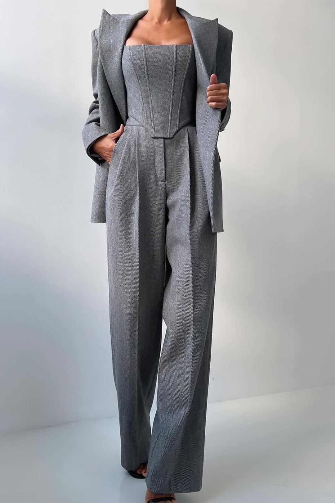 Set with double-breasted blazer
