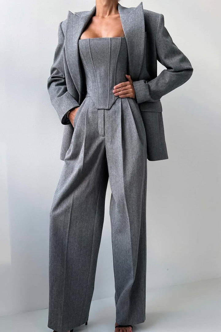 Set with double-breasted blazer