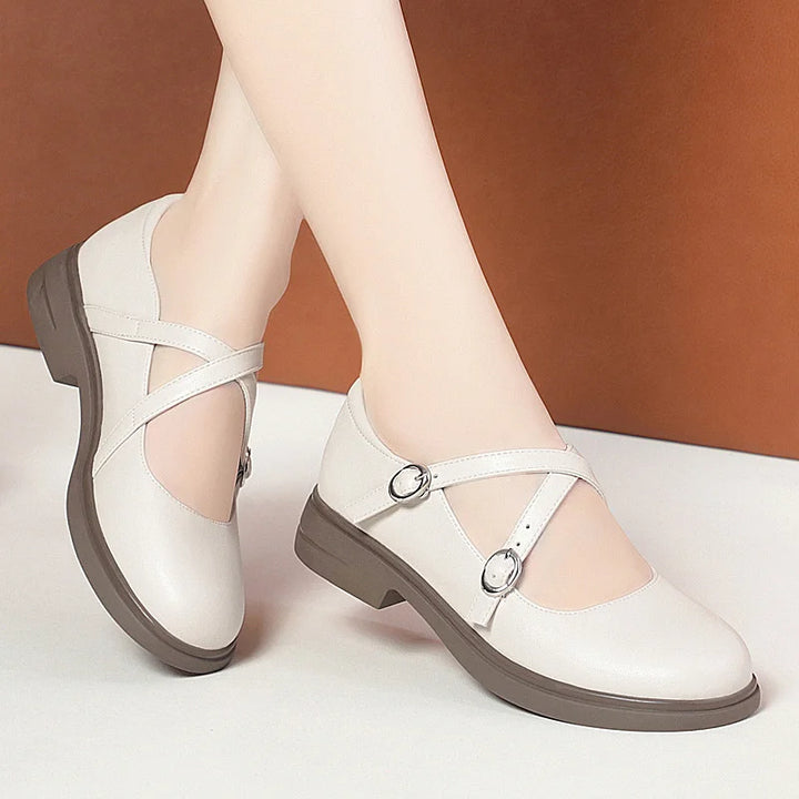 Low Heel Buckle Strap Mary Janes