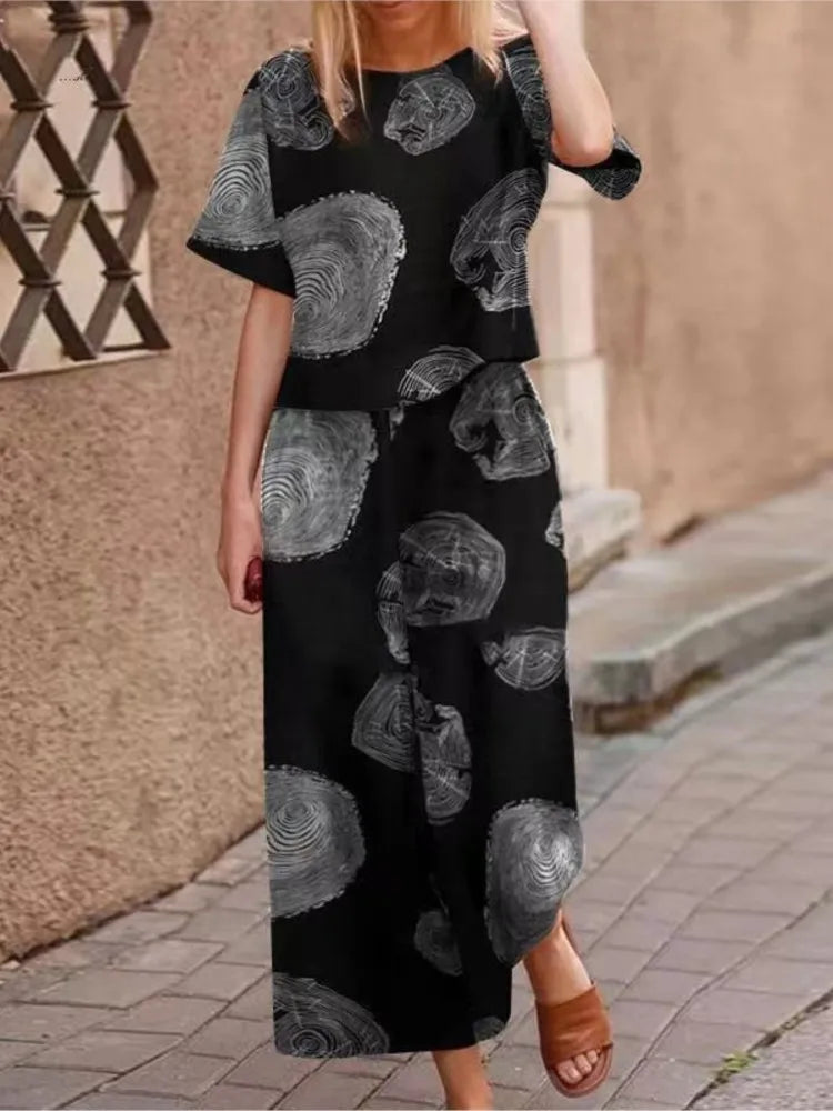 Linen Floral Two-piece Set