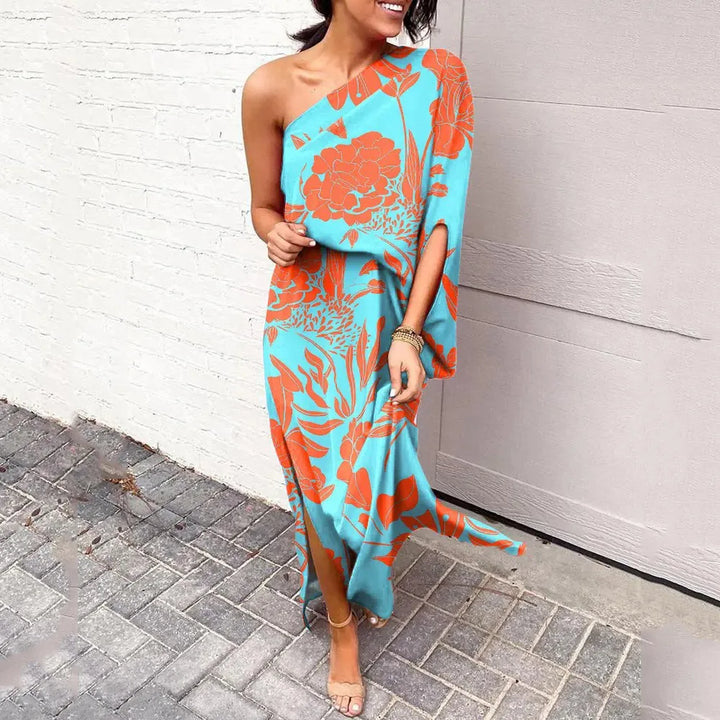 One Shoulder Floral Dress