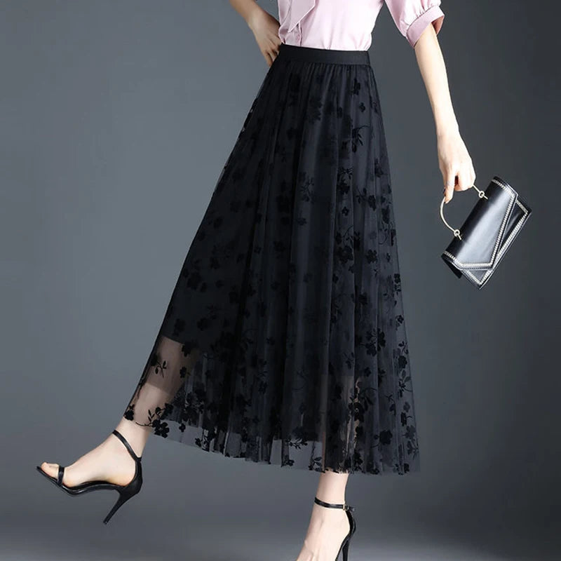 Floral Loose Midi Skirt