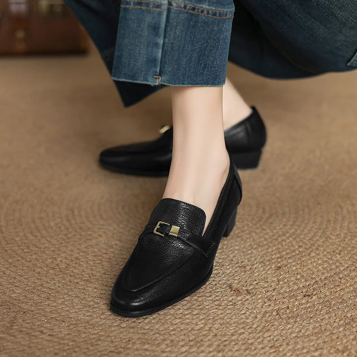 Square Toe Chunky Heel Shoes