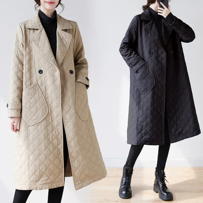 Diamond Grid Loose Style Coat