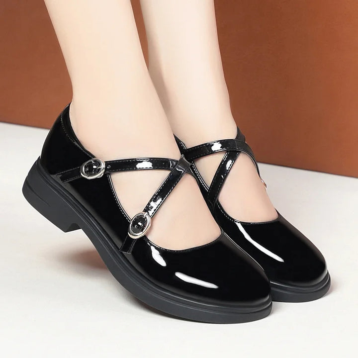 Low Heel Buckle Strap Mary Janes