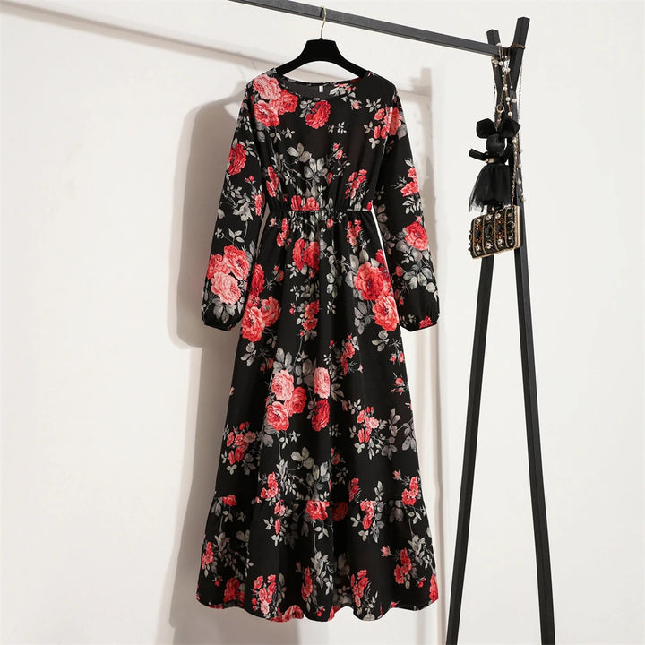 O-neck Long Sleeve Dress