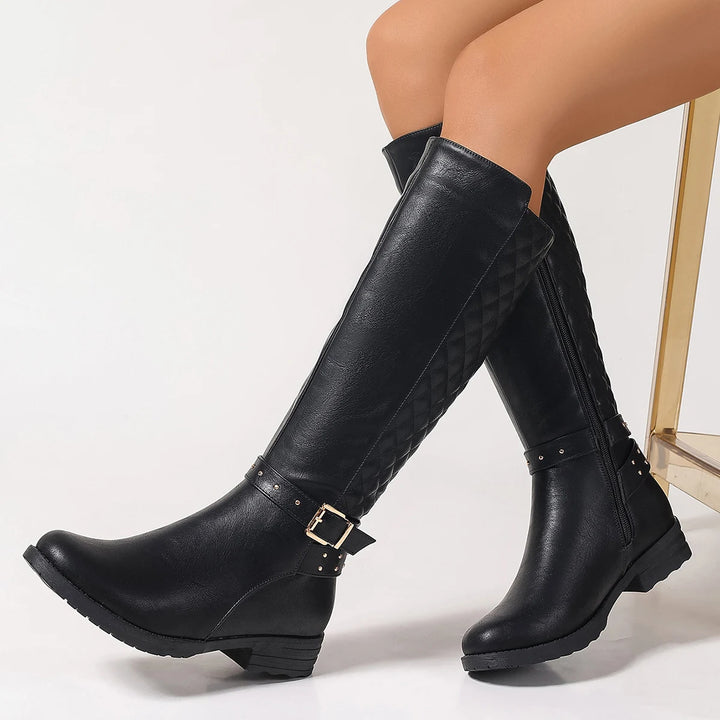 Side Zipper Women's High Top Boots