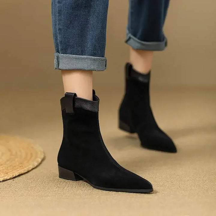 Soft Suede Vintage Ankle Shoes