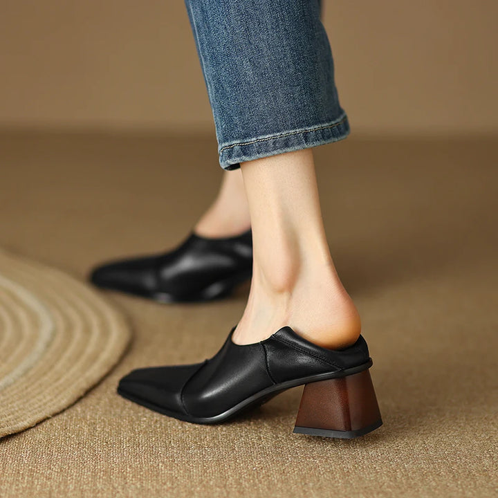 Square Toe Chunky Heels