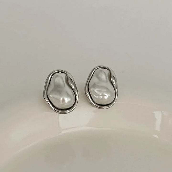 Baroque Pearl Stud Earrings for Women