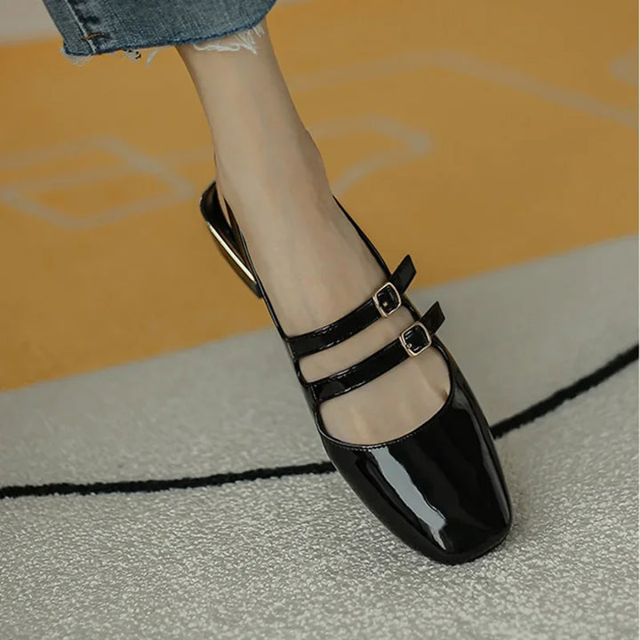 Double Buckle Mary Janes Shoes