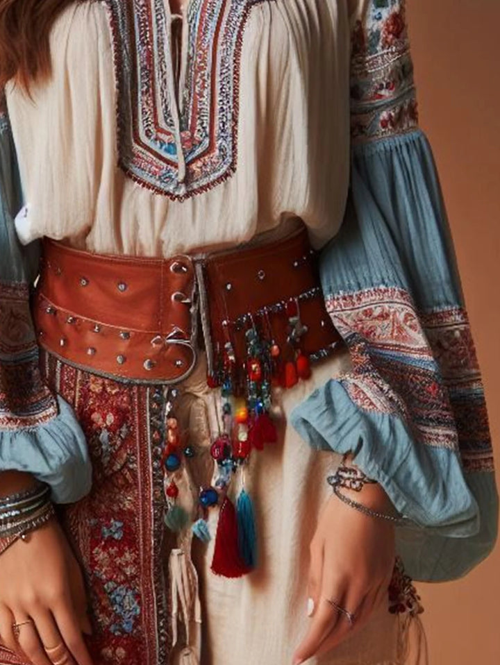 Lantern Sleeves Boho Blouse