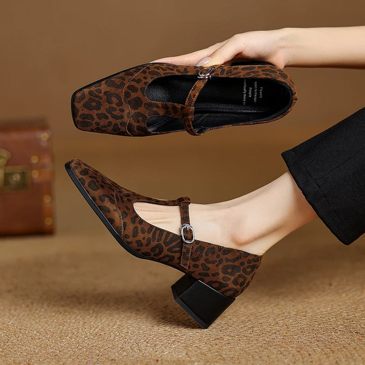 Pointed Toe Leather Mary Janes