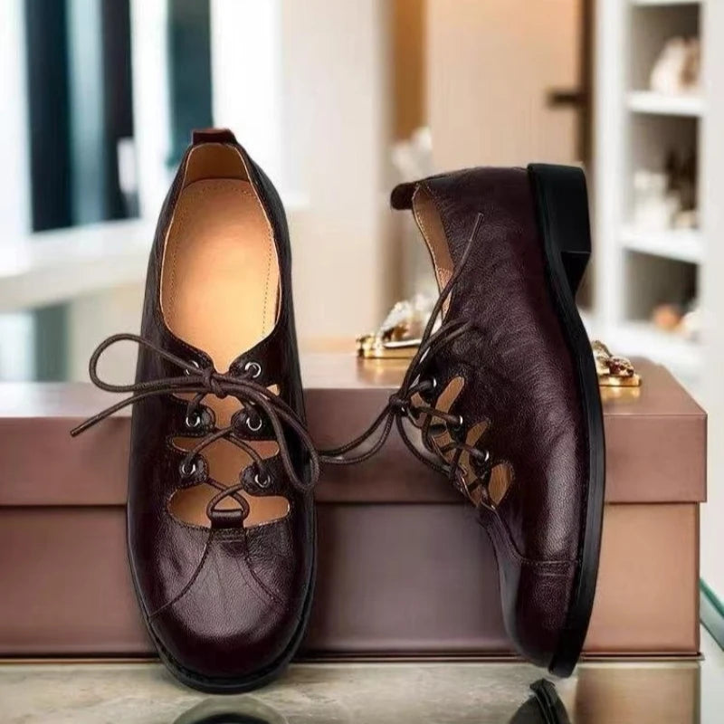Low Heel Lace Up Shoes