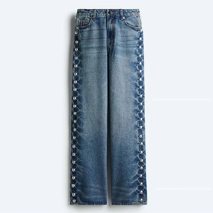 Street Denim with pearls