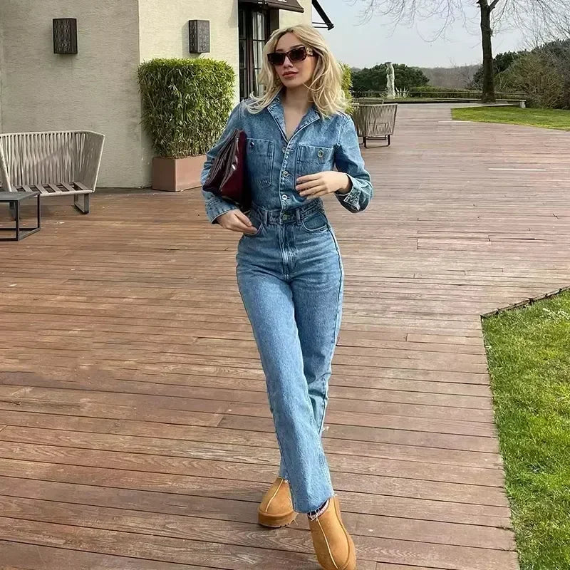 Stylish Denim Salopette