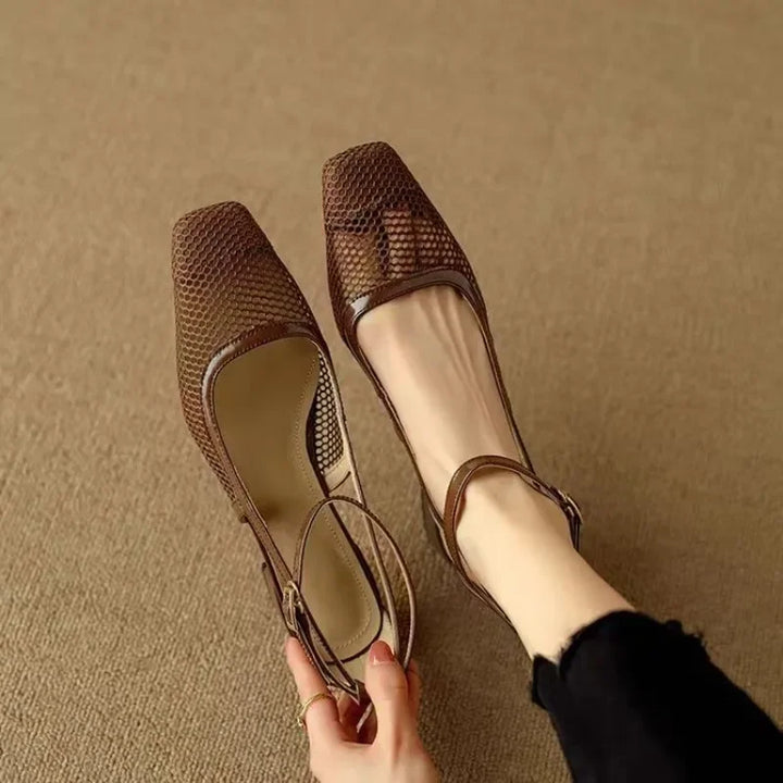 Square Toe Block Heel Sandals
