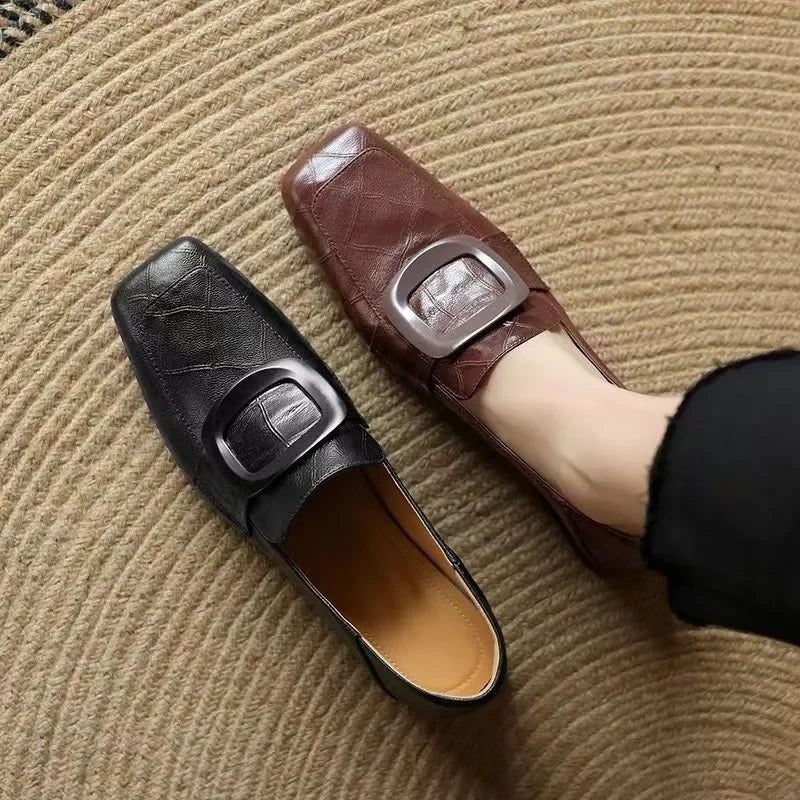 British Style Square Head Shoes