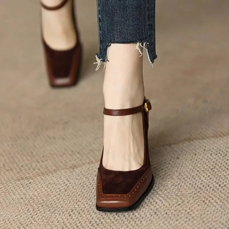 Chunky Square Heel Shoes