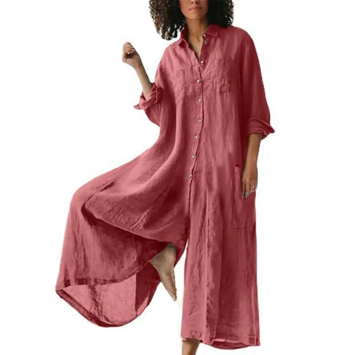 Linen Polo Jumpsuit