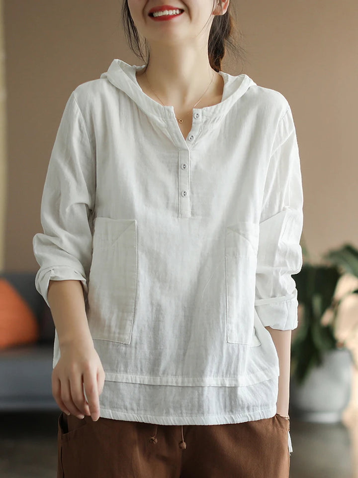 Linen Hooded Shirt