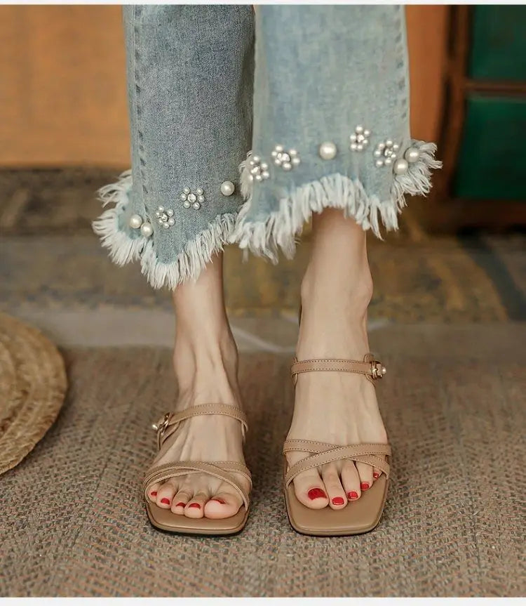 Square Head Buckle Sandals