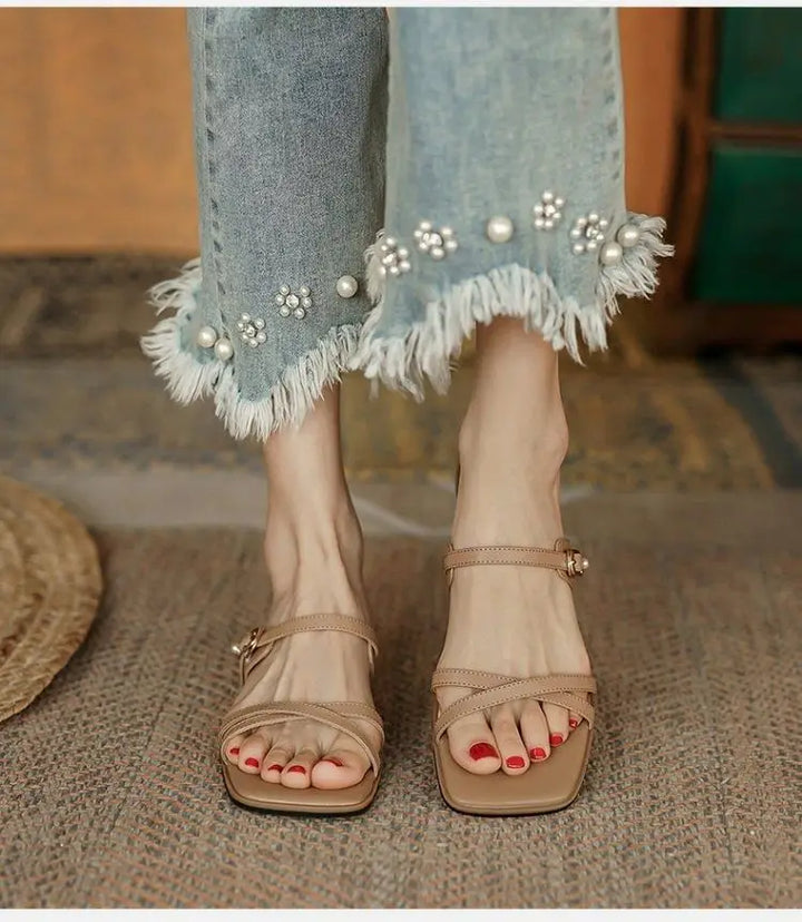 Square Head Buckle Sandals
