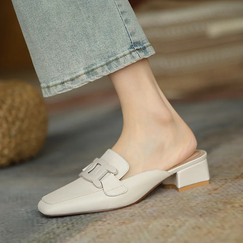 Mid Heel Retro Loafers